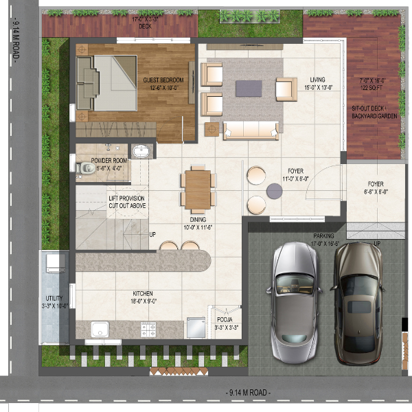 Type C - Ultra Luxury 5 BHK - East Villa Plan