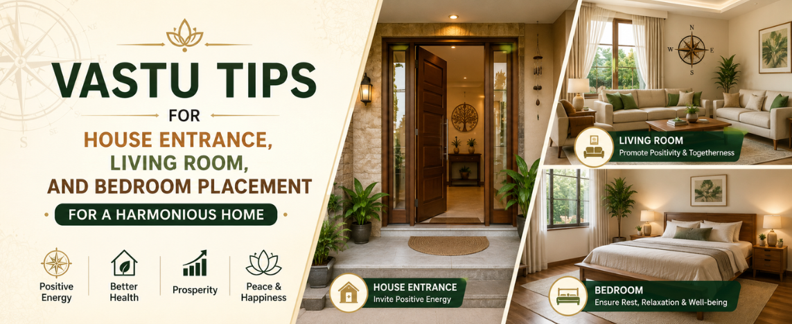 Vastu Tips for House Entrance, Living Room, and Bedroom Placement for a Harmonious Home